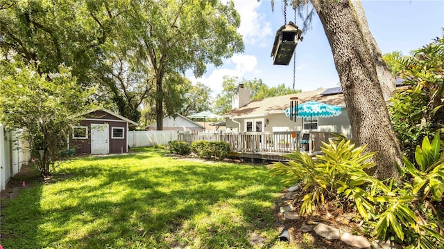5177 Chesapeake Ave, Orlando, FL 32808 - fenced backyard featuring a shed and a wooden deck