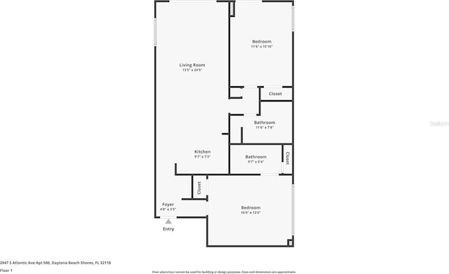 2947 S Atlantic Ave Unit 601, Daytona Beach, FL 32118 - view of floor plan / room layout