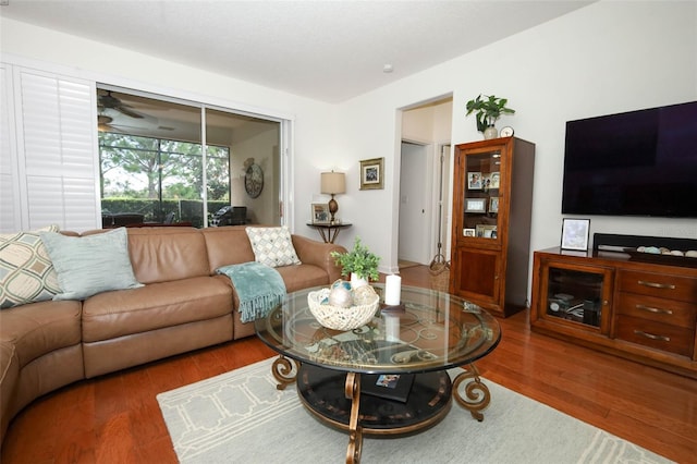3574 La Jolla Dr, Clermont, FL 34711 - living area with wood finished floors and ceiling fan
