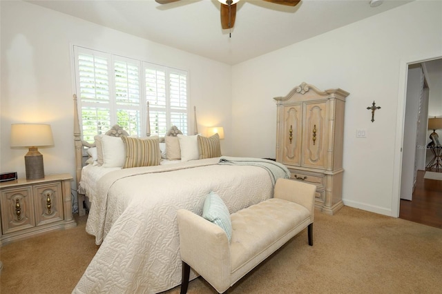 3574 La Jolla Dr, Clermont, FL 34711 - bedroom featuring light carpet and a ceiling fan