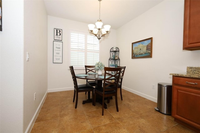 3574 La Jolla Dr, Clermont, FL 34711 - dining area featuring a chandelier and light tile patterned floors
