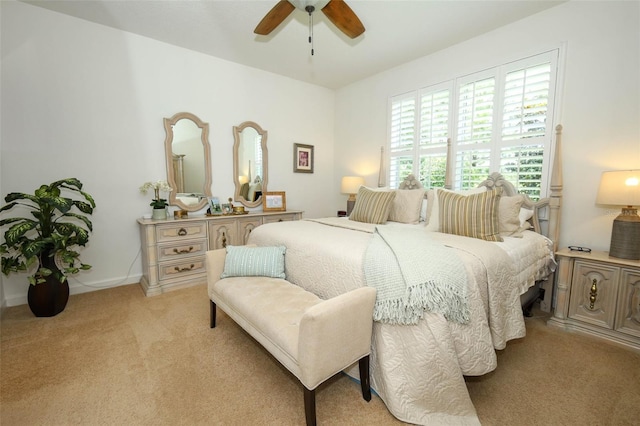3574 La Jolla Dr, Clermont, FL 34711 - bedroom featuring light carpet and a ceiling fan
