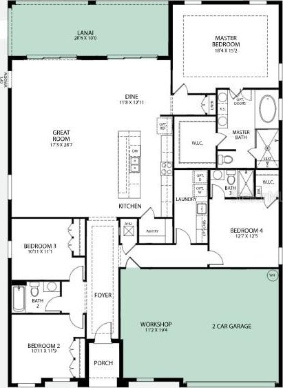 351 S Sunset Ave, Mascotte, FL 34753 - home floor plan