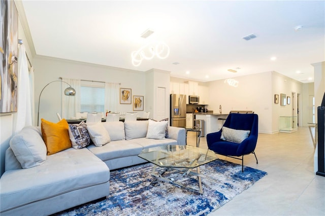 1070 Splash Shot Pl, Davenport, FL 33896 - living room featuring recessed lighting and ornamental molding
