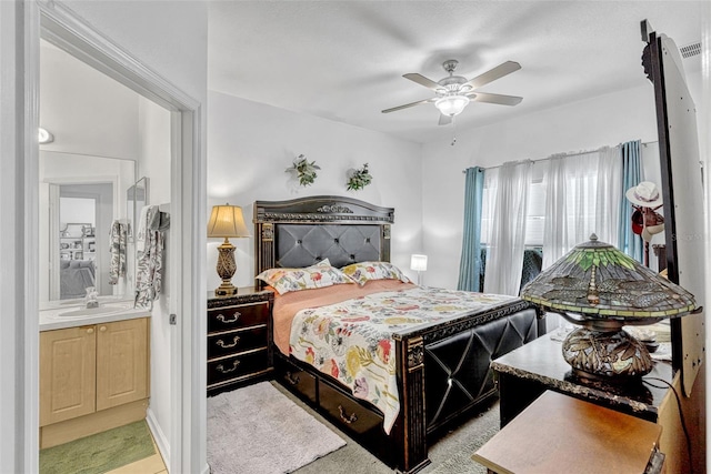 8152 Fan Palm Way, Kissimmee, FL 34747 - bedroom with light carpet and ceiling fan