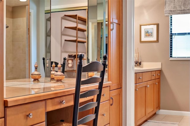 6836 Bittersweet Ln, Orlando, FL 32819 - full bath with vanity and tile patterned floors