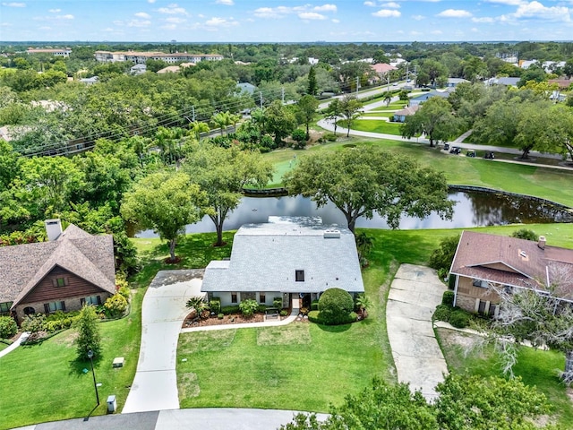 6836 Bittersweet Ln, Orlando, FL 32819 - view from above of property with a large body of water and a tree filled landscape
