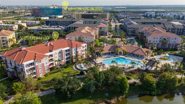 5012 Shoreway Loop Unit 10107, Orlando, FL 32819 - aerial view of a pool