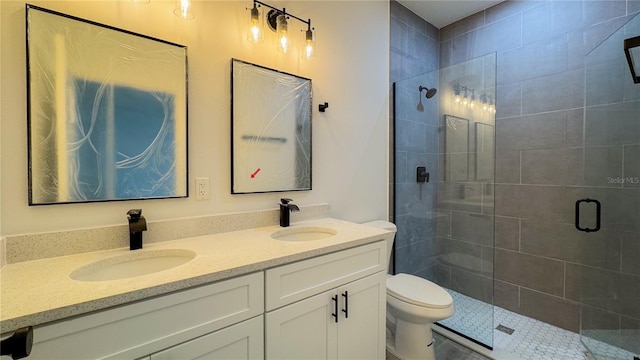 2486 W Magenta Dr, Citrus Springs, FL 34434 - full bathroom featuring a shower stall and double vanity
