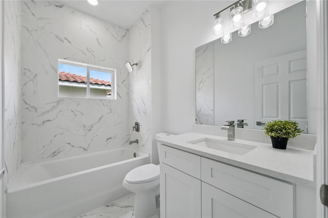 436 Caraway Dr, Kissimmee, FL 34759 - bathroom with vanity, tub / shower combination, and marble finish flooring