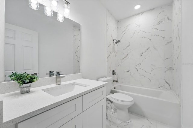 436 Caraway Dr, Kissimmee, FL 34759 - full bath featuring vanity, washtub / shower combination, and marble finish floors