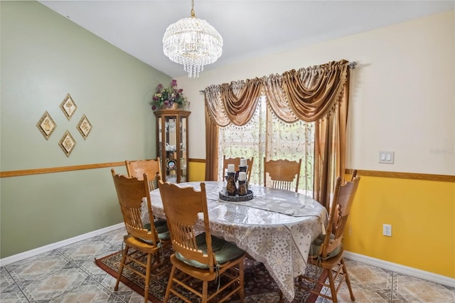 176 Hidden View Dr, Groveland, FL 34736 - dining room with a chandelier and baseboards