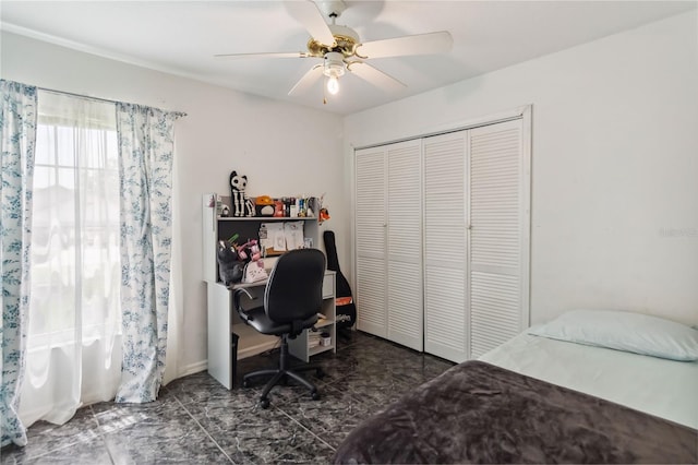176 Hidden View Dr, Groveland, FL 34736 - home office featuring a ceiling fan