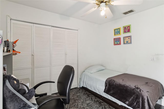 176 Hidden View Dr, Groveland, FL 34736 - bedroom featuring a closet and a ceiling fan