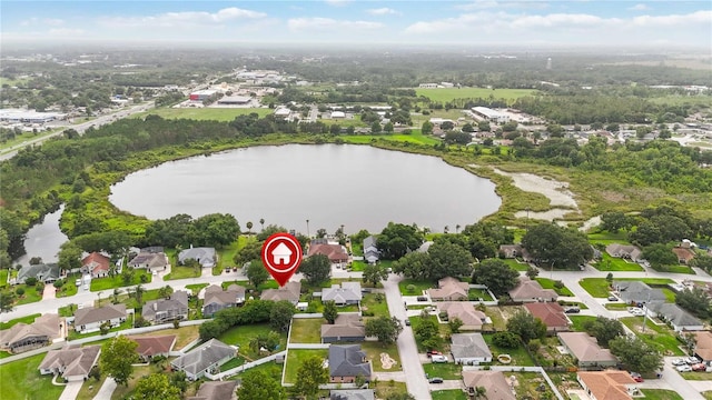 176 Hidden View Dr, Groveland, FL 34736 - aerial view of property and surrounding area with a large body of water and nearby suburban area