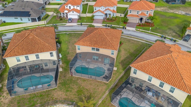 381 Cabello Dr, Davenport, FL 33837 - aerial perspective of suburban area featuring a pool area
