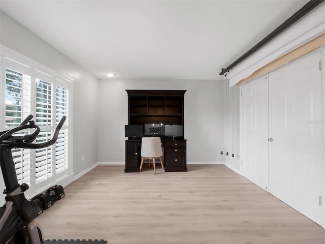 1105 Appleton Ave, Orlando, FL 32806 - office area with light wood-style flooring and recessed lighting