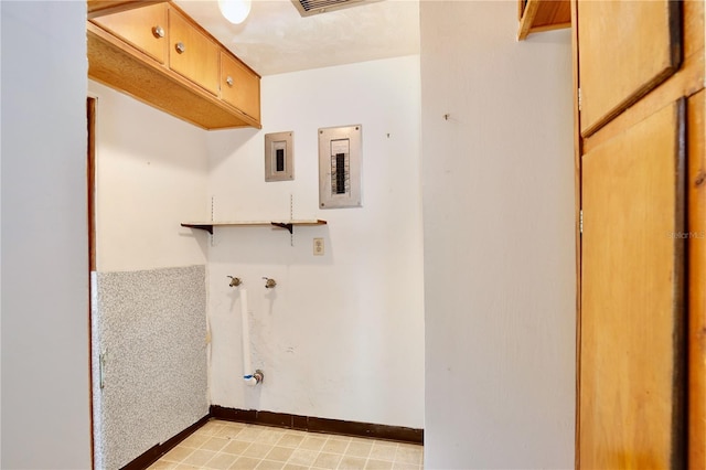 1607 Lindale Ave, Eustis, FL 32726 - washroom with cabinet space, gas dryer hookup, and electric panel