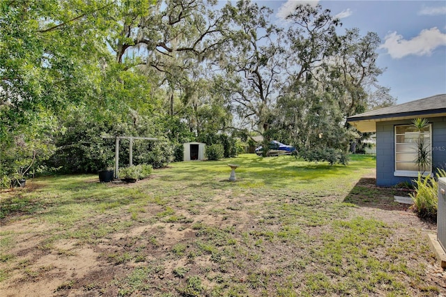 1607 Lindale Ave, Eustis, FL 32726 - view of green lawn with a storage unit