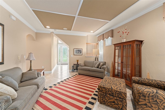 600 Egret Place Dr, Winter Garden, FL 34787 - living area featuring recessed lighting, light tile patterned floors, and arched walkways