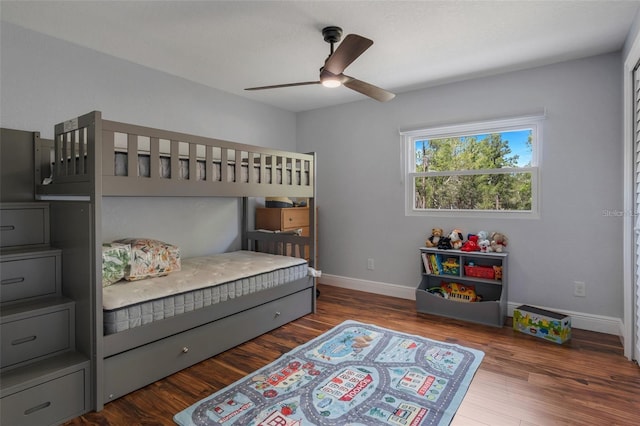 40140 Swift Rd, Eustis, FL 32736 - bedroom with wood finished floors, baseboards, and a ceiling fan