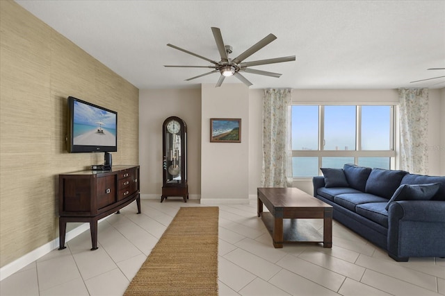 241 Riverside Dr Unit 902, Holly Hill, FL 32117 - living area featuring ceiling fan