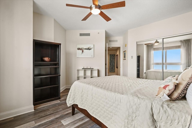 241 Riverside Dr Unit 902, Holly Hill, FL 32117 - bedroom featuring wood finished floors and ceiling fan