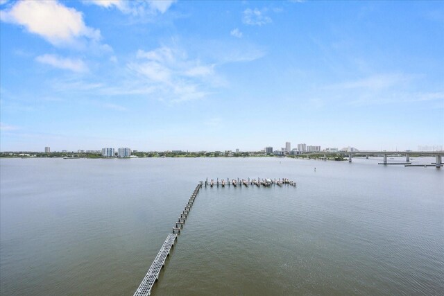241 Riverside Dr Unit 902, Holly Hill, FL 32117 - dock area featuring a water view and a view of skyline