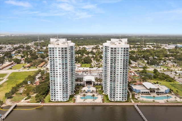 241 Riverside Dr Unit 902, Holly Hill, FL 32117 - aerial view of a pool area and a nearby body of water
