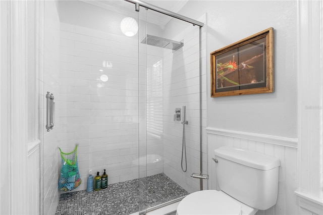 6501 Matchett Rd, Belle Isle, FL 32809 - full bath with a shower stall, a wainscoted wall, and a baseboard heating unit