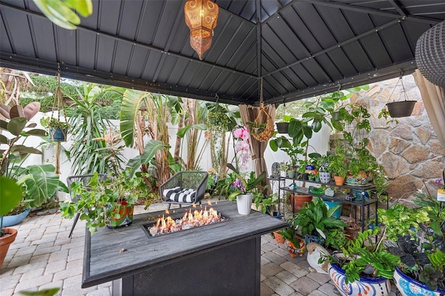 6501 Matchett Rd, Belle Isle, FL 32809 - view of patio / terrace featuring a fire pit and a gazebo