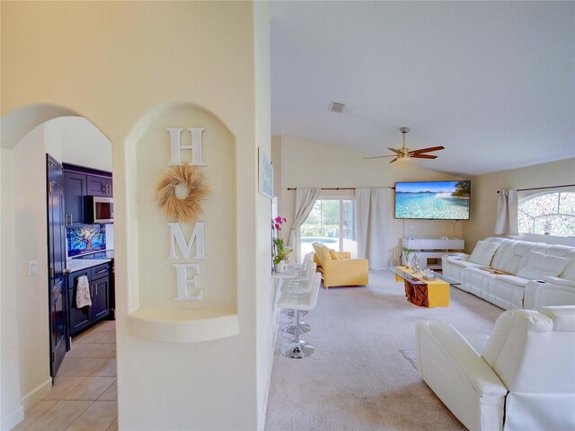 456 Old Bridge Cir, Davenport, FL 33897 - living room featuring healthy amount of natural light, ceiling fan, and light tile patterned floors