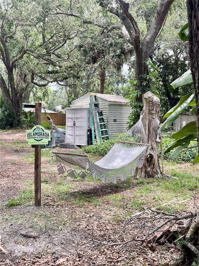 578 3rd St, Daytona Beach, FL 32117 - view of yard featuring a storage unit