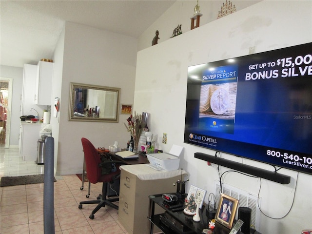 362 White Marsh Cir, Orlando, FL 32824 - home office with light tile patterned flooring and vaulted ceiling