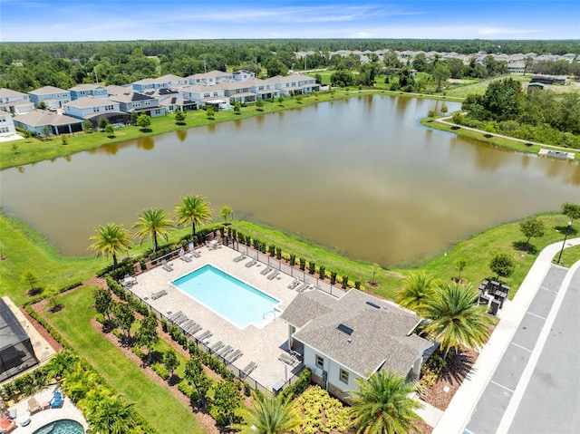 5677 Cedar Chase Dr, Saint Cloud, FL 34771 - drone / aerial view of a pool area and a large body of water