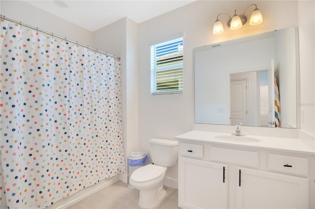 14189 Larkspur Lake Dr, Winter Garden, FL 34787 - bathroom with tile patterned flooring, vanity, and a shower with curtain