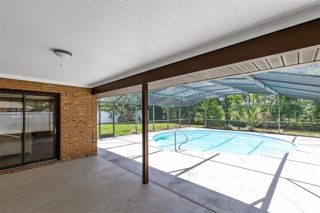 1736 Saxon Blvd, Deltona, FL 32725 - swimming pool with a patio area and a lanai