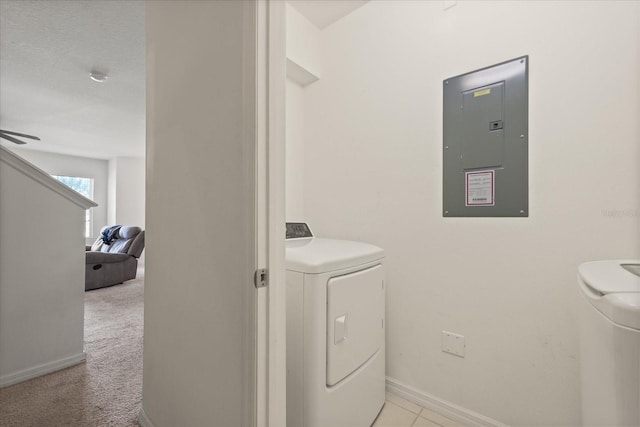3537 Seneca Club Loop Unit B, Orlando, FL 32808 - washroom with electric panel, washer / clothes dryer, baseboards, and light carpet
