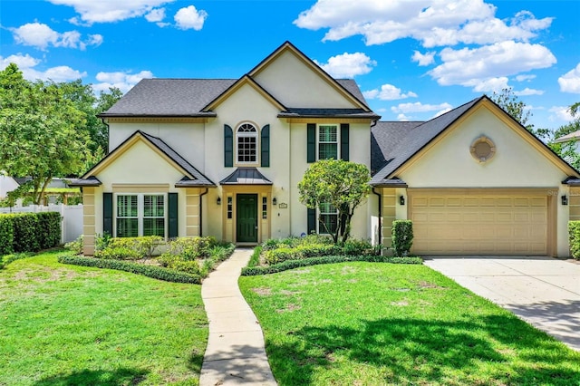 991 Hawthorne Cove Ct, Ocoee, FL 34761 - view of front facade featuring stucco siding, an attached garage, driveway, and a standing seam roof