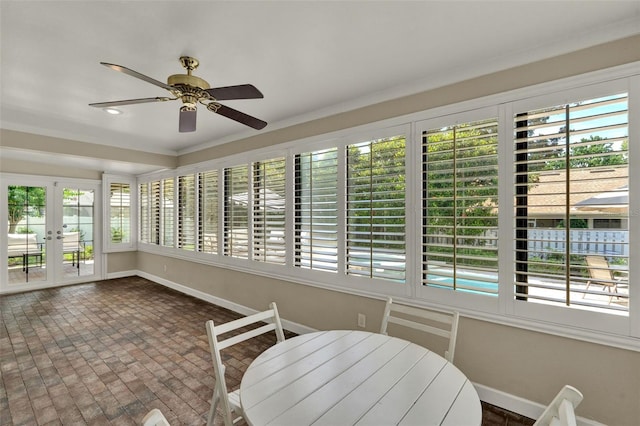 991 Hawthorne Cove Ct, Ocoee, FL 34761 - sunroom with french doors and brick patterned floors
