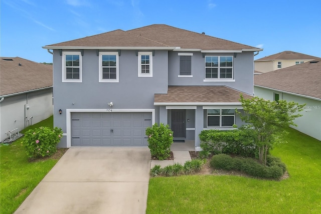 3975 Silverstream Ter, Sanford, FL 32771 - view of front of property featuring roof with shingles, stucco siding, driveway, and a front lawn