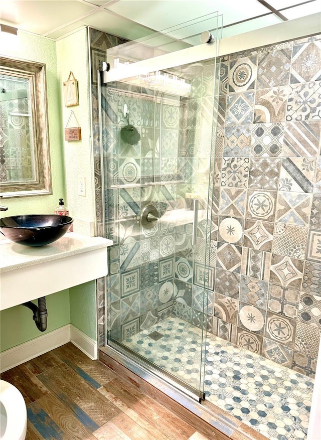 151 E Washington St Unit 508, Orlando, FL 32801 - full bath with wood finished floors and a shower stall