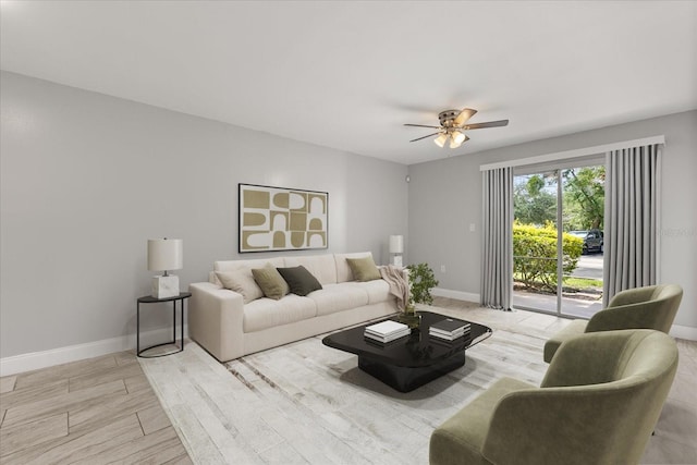 1924 Lake Atriums Cir Unit 52, Orlando, FL 32839 - living room featuring a ceiling fan and wood finished floors