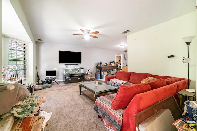 236 Longhorn Dr, Apopka, FL 32712 - living room featuring ceiling fan and carpet flooring