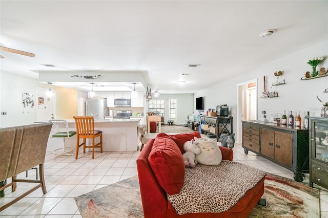 236 Longhorn Dr, Apopka, FL 32712 - living area with light tile patterned flooring and ceiling fan