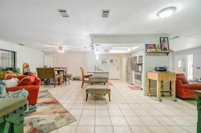 236 Longhorn Dr, Apopka, FL 32712 - dining room featuring light tile patterned floors and ceiling fan