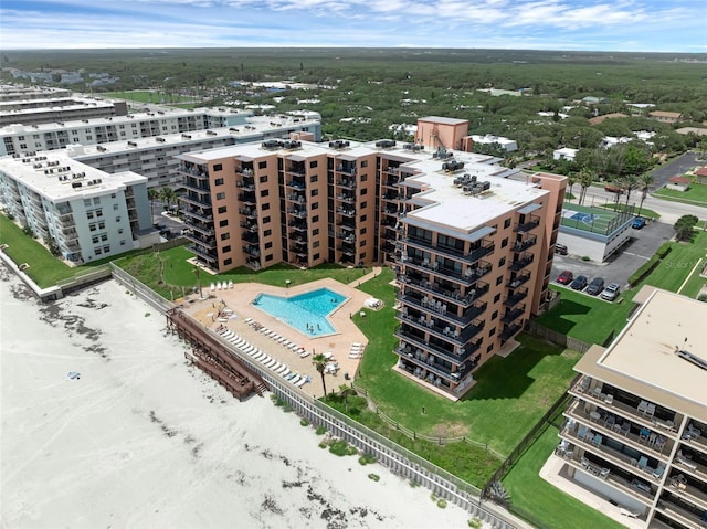 4141 S Atlantic Ave Unit 707, New Smyrna Beach, FL 32169 - bird's eye view of a pool area and apartment complex / building