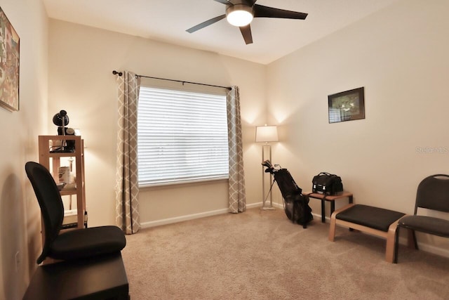3281 Chestnut Ridge Way, Orange Park, FL 32065 - living area with a ceiling fan and carpet