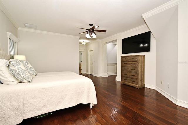 1653 Cheyenne Trl, Maitland, FL 32751 - bedroom featuring hardwood / wood-style floors, ornamental molding, and a ceiling fan