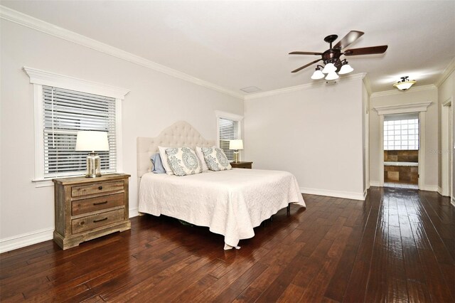 1653 Cheyenne Trl, Maitland, FL 32751 - bedroom featuring wood-type flooring, crown molding, and ceiling fan